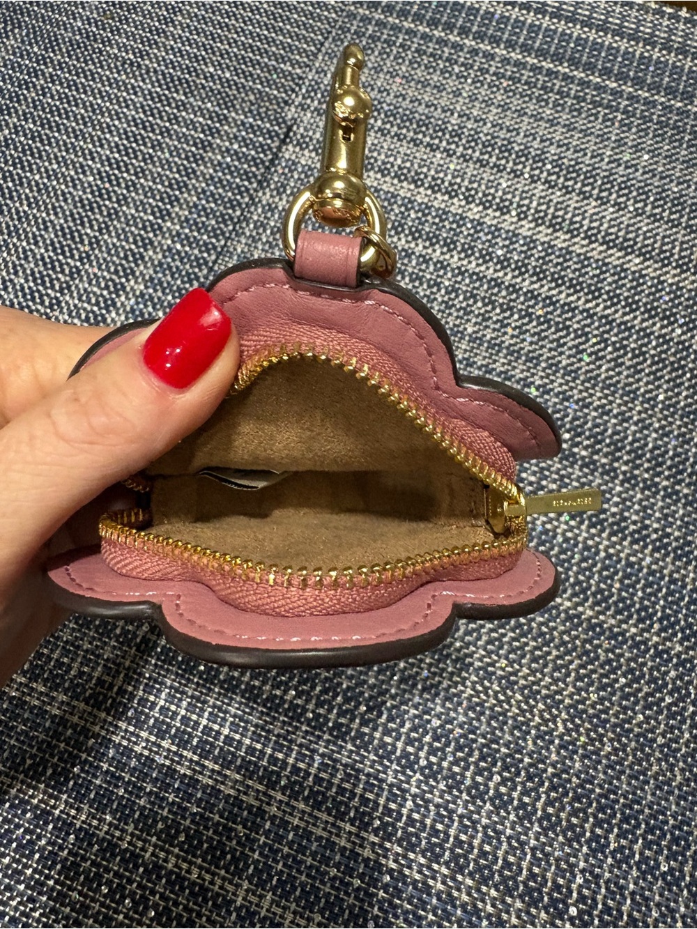 Coach Peony tea rose bag charm/keychain - Picture 4 of 4